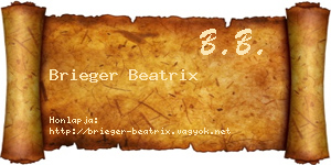 Brieger Beatrix névjegykártya