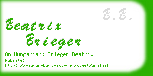 beatrix brieger business card